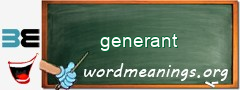 WordMeaning blackboard for generant